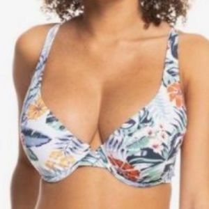 NWT Roxy Floral Beach Classic Swim DCup Top Underwire Size Large